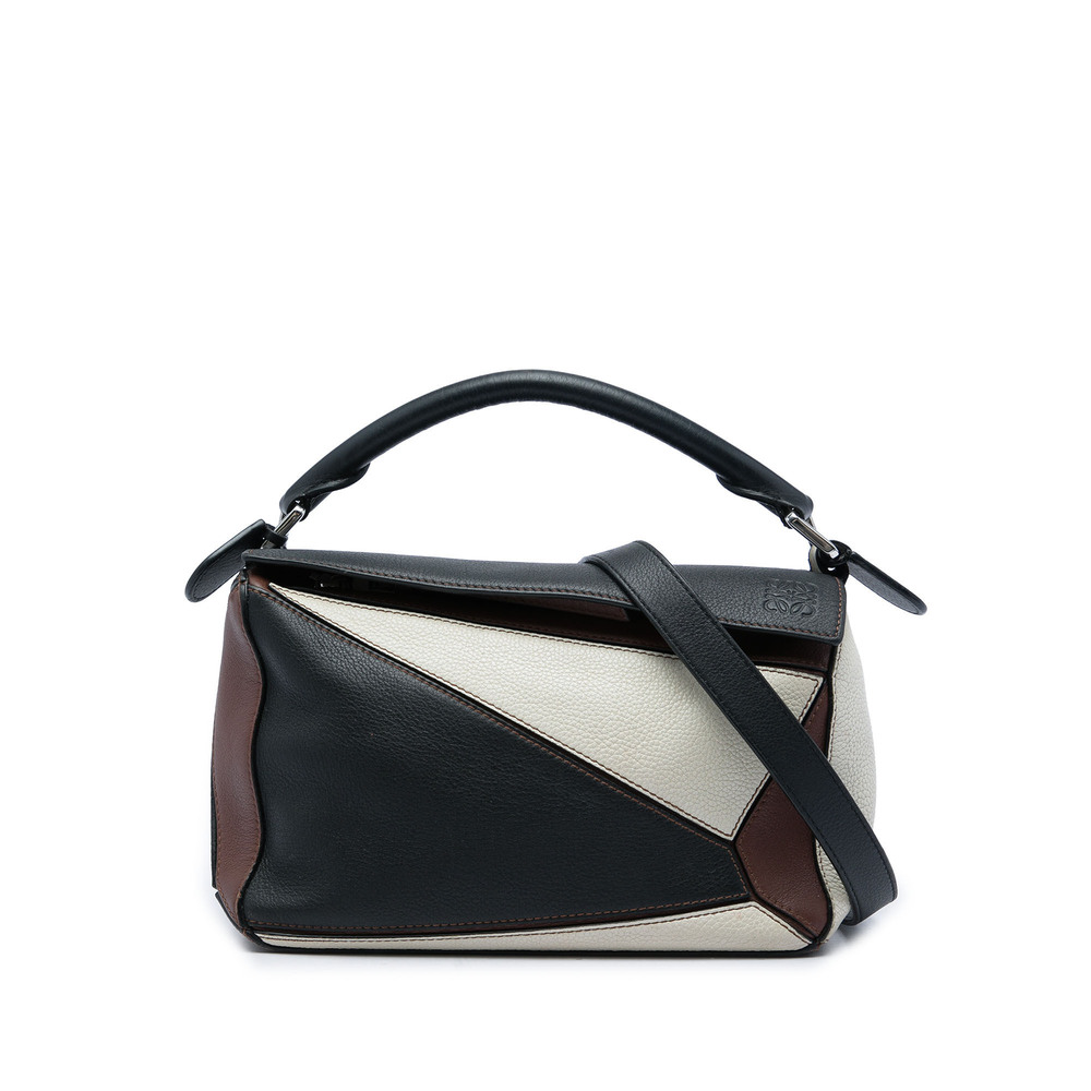 Pre-Loved LOEWE Small Tricolor Calfskin Puzzle Satchel